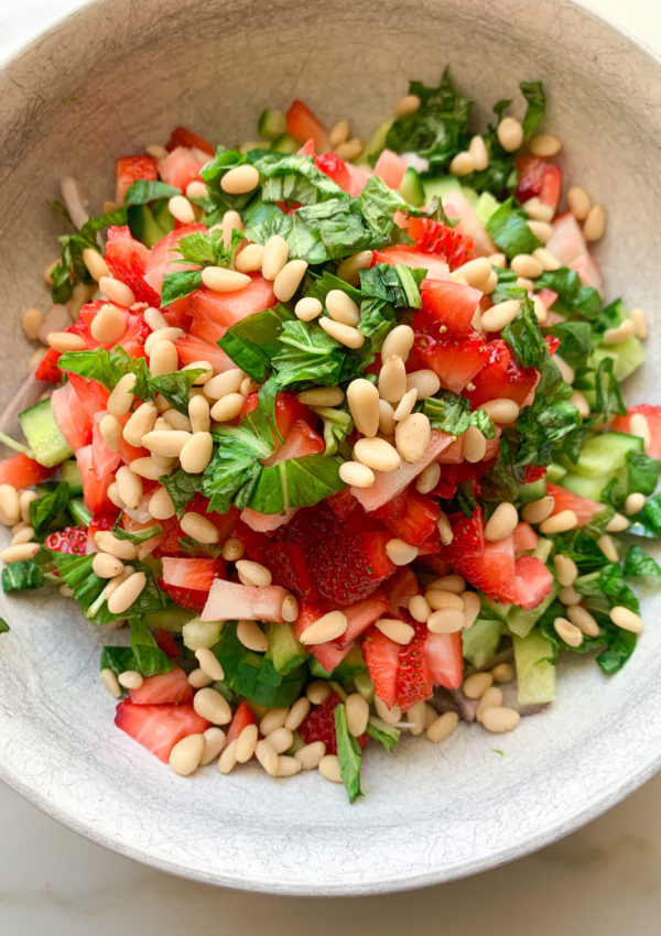 Refreshing Strawberry, Cucumber, and Basil Salad (Gluten Free, Vegan)