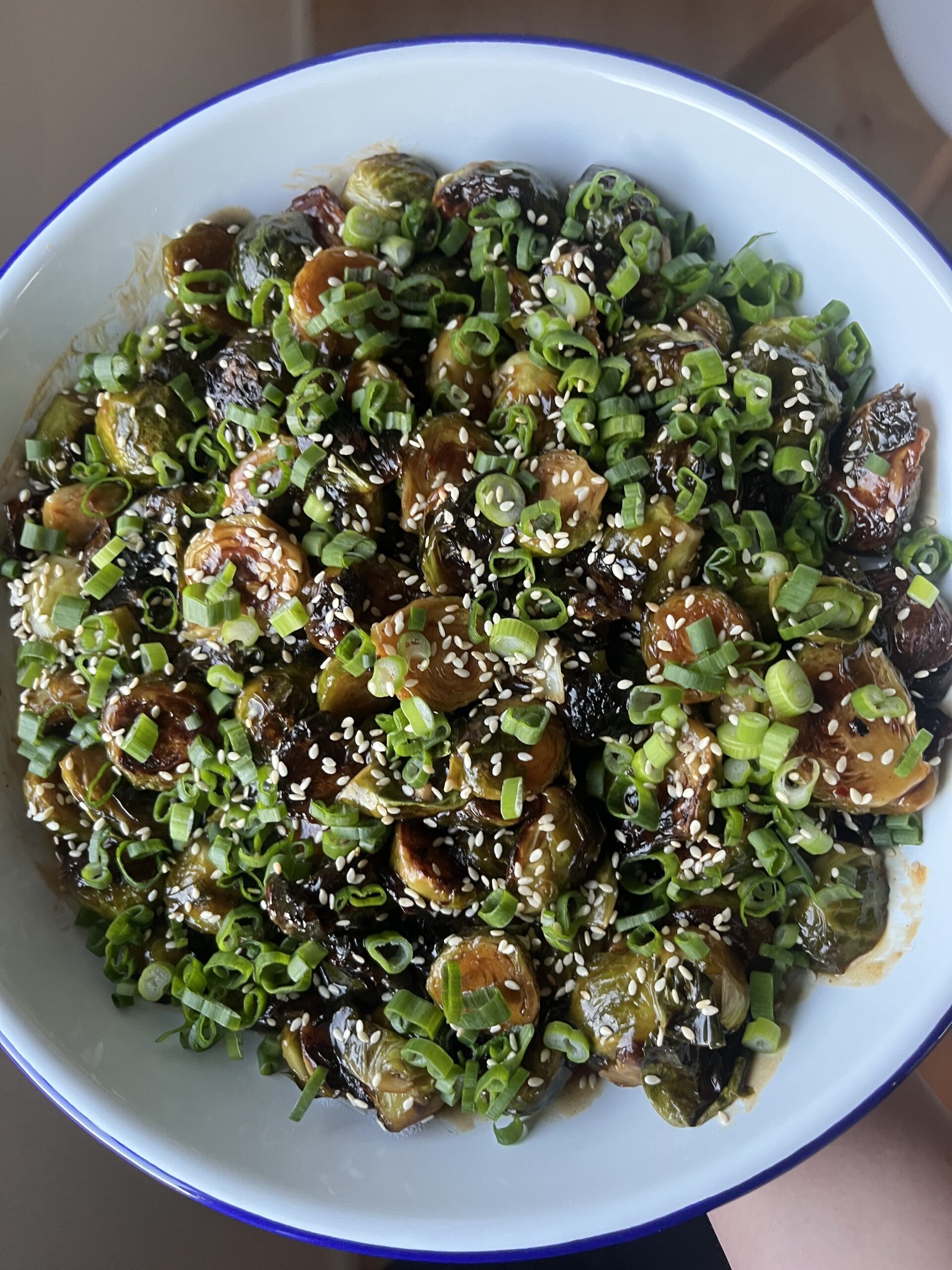Irresistibly Saucy Sweet and Spicy Brussels Sprouts